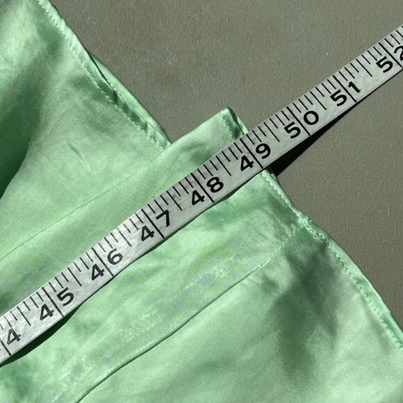 Zara Maxi Slip Dress Size Medium Mint Green Satin Spaghetti Straps Open Back - Picture 8 of 10